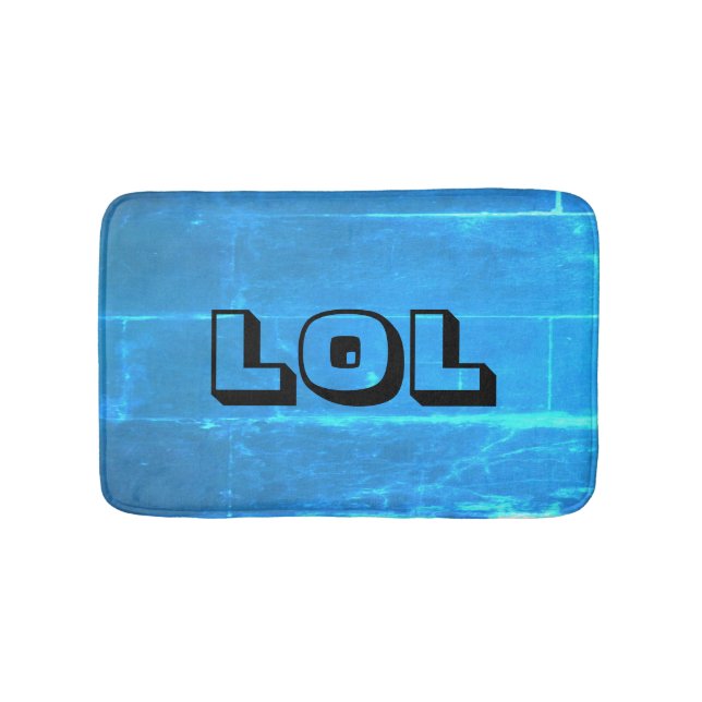 LOL Electric Blue and Black Bath Mat Badematte (Vorderseite)