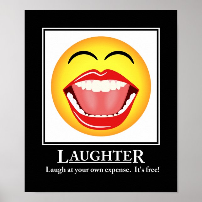 LOL Face Laghter Motivierend Poster Print (Vorne)