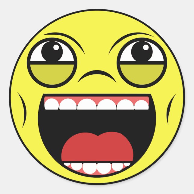 LOL Face Runder Aufkleber (Vorderseite)