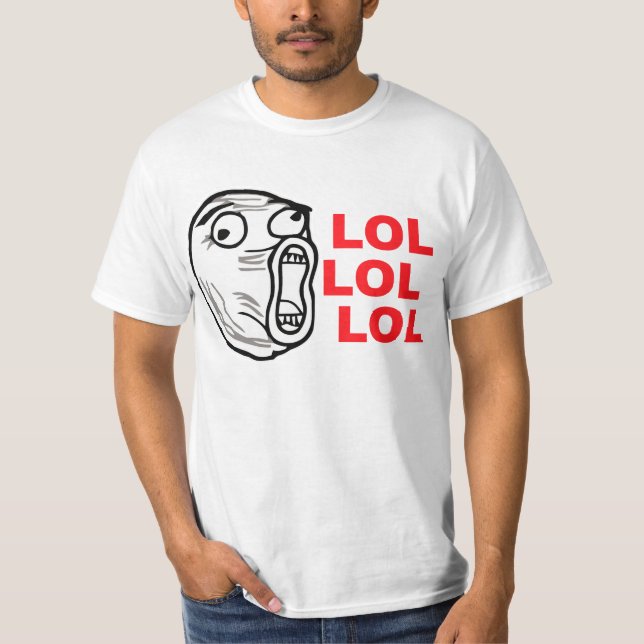 lol Gesicht meme Spaß rofl omg omfg T-Shirt (Vorderseite)