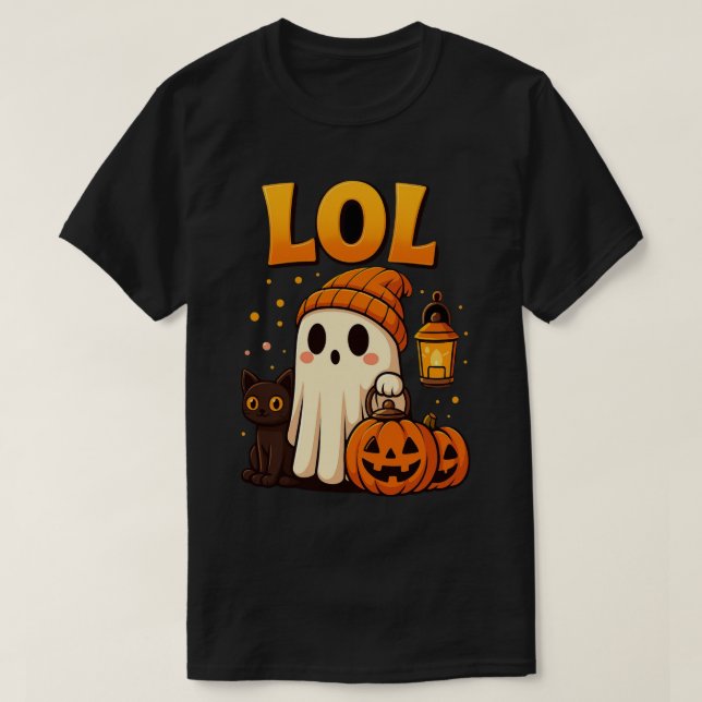 LOL Ghost Halloween T-Shirt | Cute Spooky Pumpkin  (Design vorne)