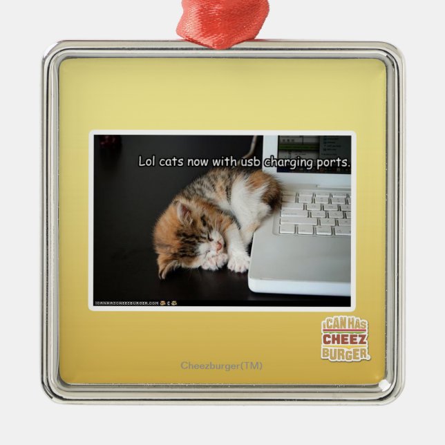 Lol Katzen mit USB Ornament Aus Metall (Vorne)