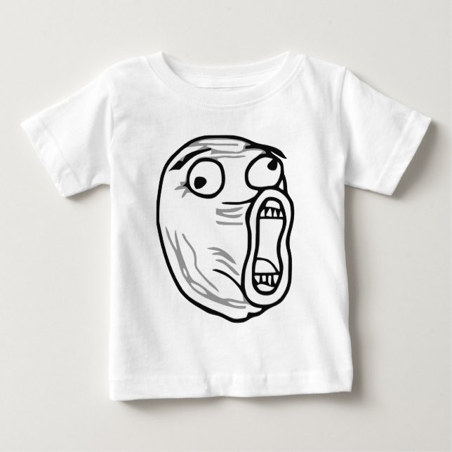 LOL Lachen-heraus lautes Raserei-Gesicht Meme Baby T-shirt (Vorderseite)