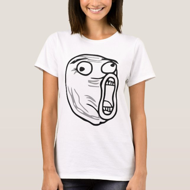 LOL Lachen-heraus lautes Raserei-Gesicht Meme T-Shirt (Vorderseite)