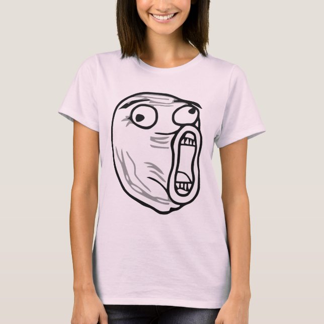 LOL Lachen-heraus lautes Raserei-Gesicht Meme T-Shirt (Vorderseite)
