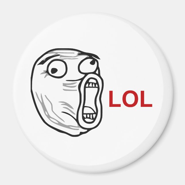 LOL Laugh Out Loud Rage Face Meme Magnet (Vorne)