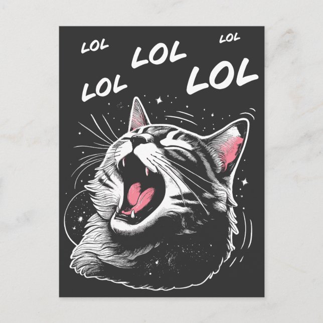 LOL Laughing Cat Feiertagspostkarte (Vorderseite)