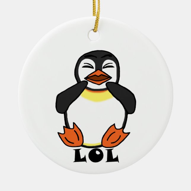 LOL Laughing Pinguin Keramik Ornament (Vorne)