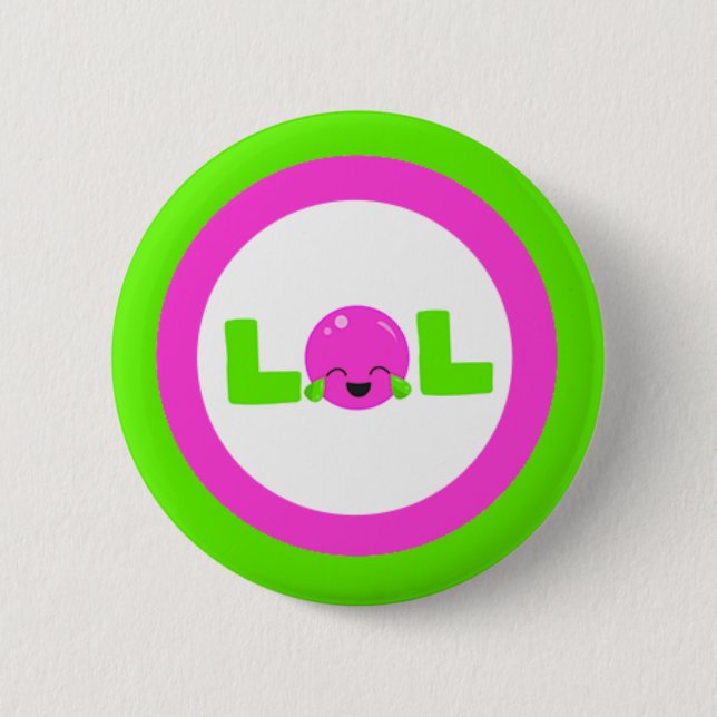 LOL Laughout Loud Lila Bright Green Button (Vorderseite)