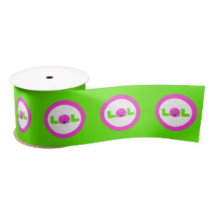 LOL Laughout Loud Lila Bright Green Satinband