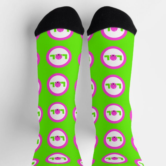 LOL Laughout Loud Lila Bright Green Socken (Oben)