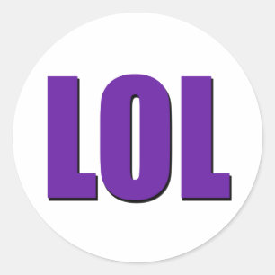 LOL lila Runder Aufkleber