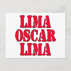 LOL Lima Oscar Lima Laugh Out Loud Postkarte