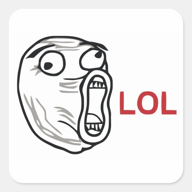 LOL QUADRATISCHER AUFKLEBER (Vorderseite)