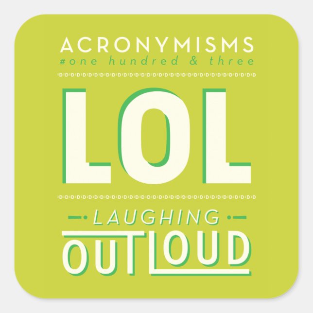 LOL QUADRATISCHER AUFKLEBER (Vorderseite)