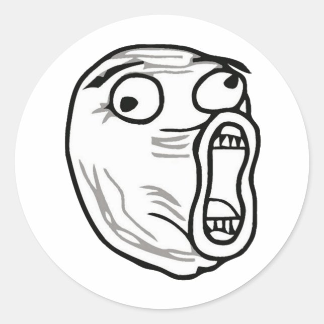 lol-Typ groß Runder Aufkleber (Vorderseite)