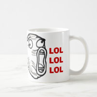 LOL Typ-Rasereigesicht Comic-Internet meme Tassen