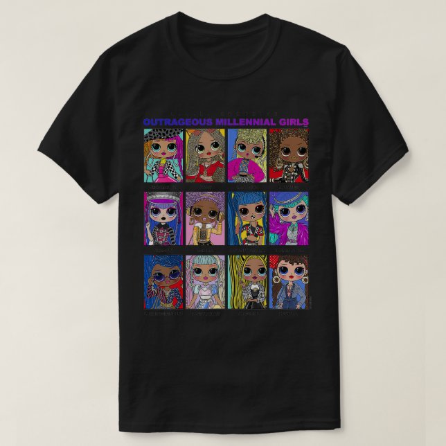 LOL Überraschungsgruppe Portrait Panels T-Shirt (Design vorne)