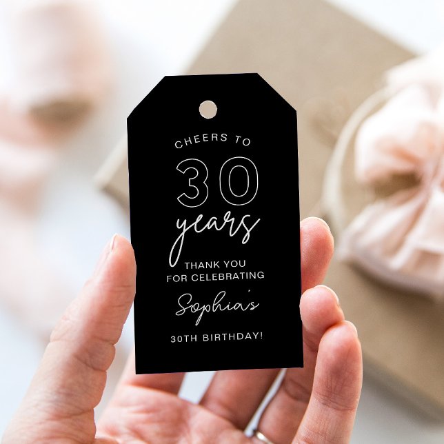 LOLA 30. Geburtstag Schwarzer Gefallen Geschenkanhänger (Von Creator hochgeladen)