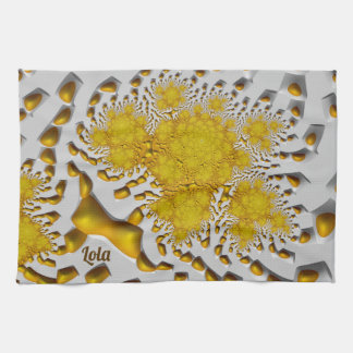LOLA ~ 3D Golden Lava ~ Fraktal ~ ORIGINAL ~ Geschirrtuch