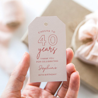 LOLA 40. Geburtstags-Gastgeschenk-Tag Geschenkanhänger