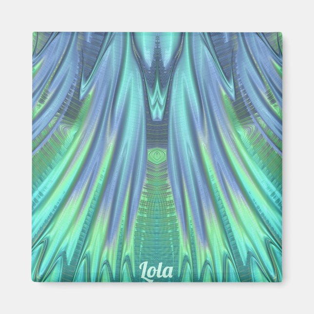 LOLA ~ abstraktes Muster ~ grüner Wasserfall ~ Mag Magnet (Vorne)