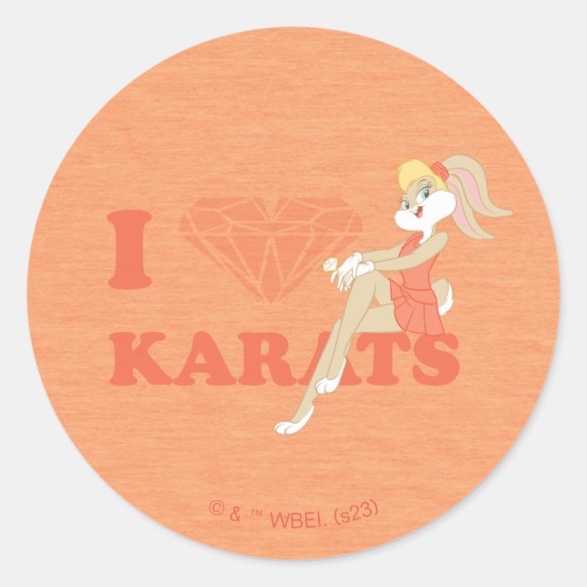 Lola Bunny I Heart Karats Runder Aufkleber (Vorderseite)