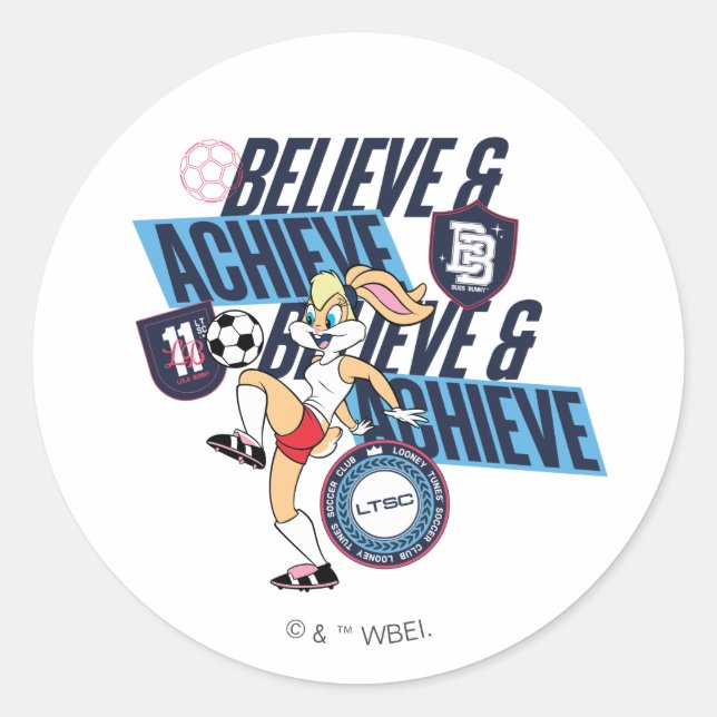Lola Bunny LOONEY TUNES™ Soccer Club Graphic Runder Aufkleber (Vorderseite)