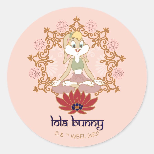 Lola Bunny Yoga Lotus Pose Runder Aufkleber (Vorderseite)