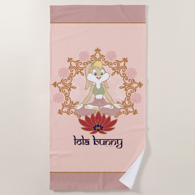 Lola Bunny Yoga Lotus Pose Strandtuch (Vorderseite)