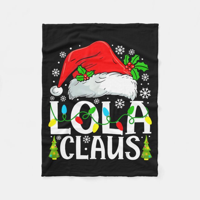 Lola Claus Funny Christmas Family Matching  Fleecedecke (Vorderseite)