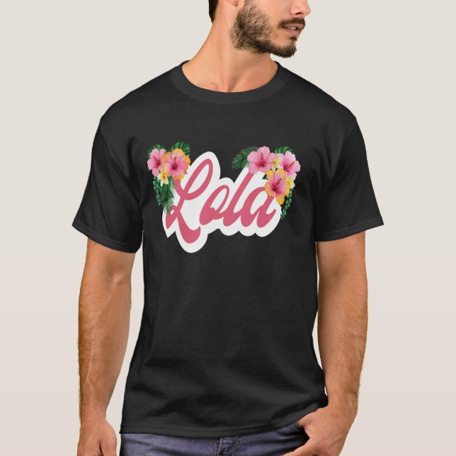 Lola Filipino Grandma Tropical Blume Lola T-Shirt (Vorderseite)