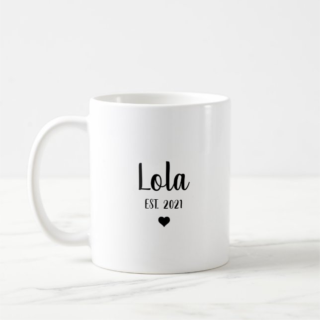Lola Grandma Pregnancy Ankündigung Geschenk Kaffeetasse (Links)