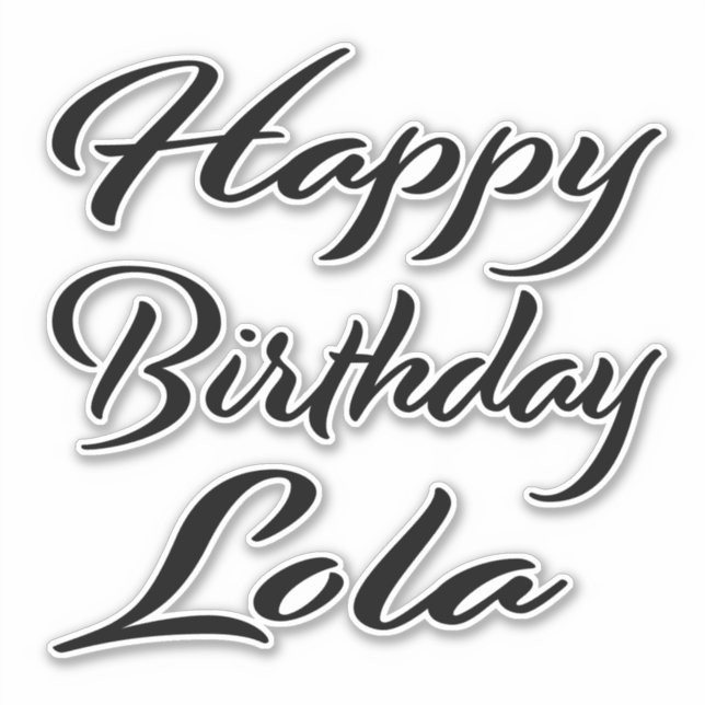 Lola Name Vorname black Sticker Geburtstag (Vorderseite)