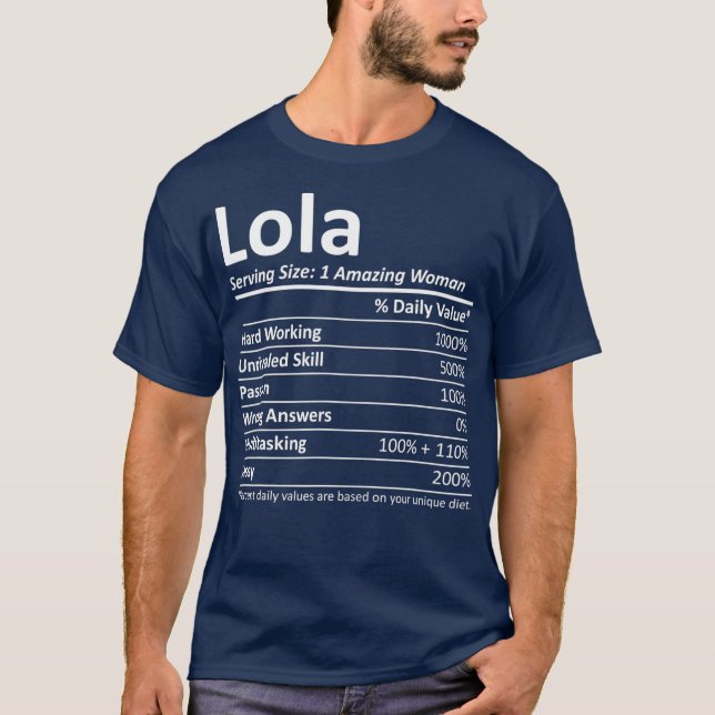 LOLA Nutrition Personalisiert Name Funny Christmas T-Shirt (Vorderseite)