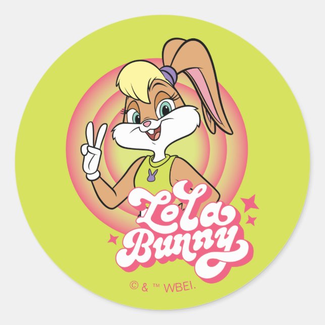 Lola Retro LOONEY TUNES™ Rings Runder Aufkleber (Vorderseite)