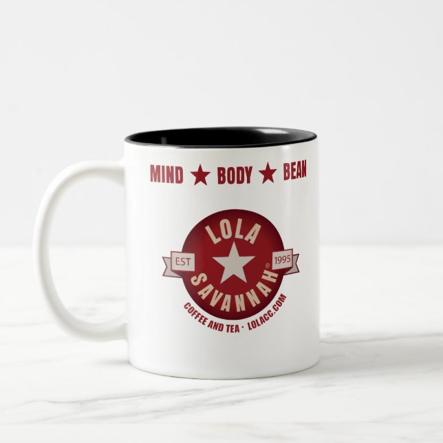 Lola Savannah Logo Zweifarbige Tasse (Links)