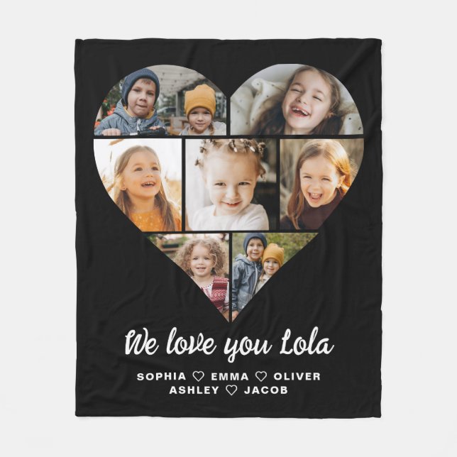 Lola We Liebe Sie 7 Foto Collage Fleecedecke (Vorderseite)