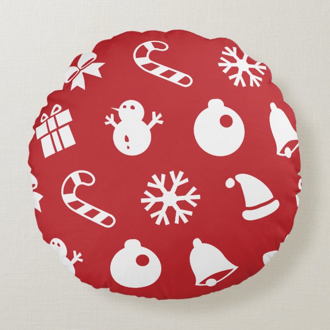 Lolailo 12 Frohe Weihnachten/Feliz Navidad Rundes Kissen (Vorderseite)