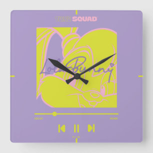 Lola's Music Player Quadratische Wanduhr