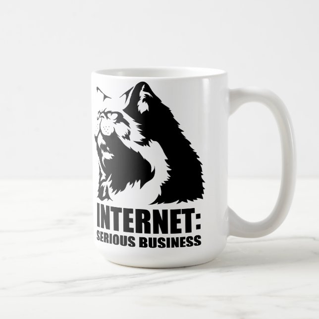 lolcat das Internet ist ernstes Geschäft Tasse (Rechts)