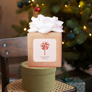 Lolipop Christmas Candy Merry Christmas Quadratischer Aufkleber