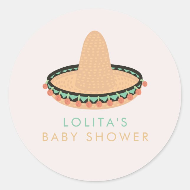 LOLITA Taco Bout a Baby Fiesta Baby Shower Runder Aufkleber (Vorderseite)