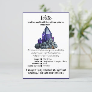 Lolite Crystal Meaning Card Einladung
