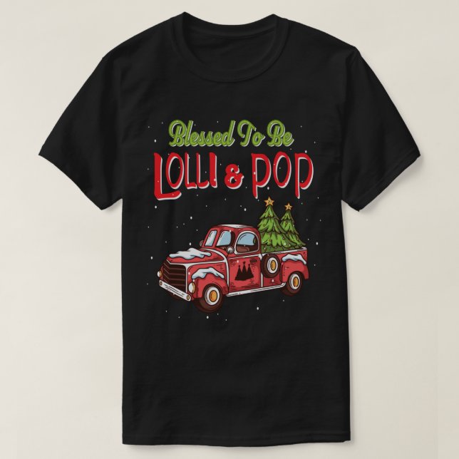 Lolli & Pop Weihnachten Pajama Großeltern Grandmot T-Shirt (Design vorne)