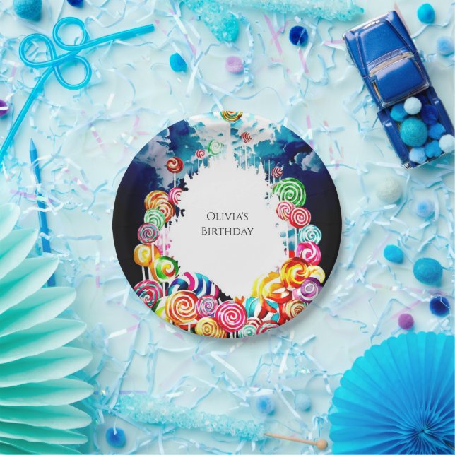 Lollipop Boho Candyland Birthday Pappteller (Party)