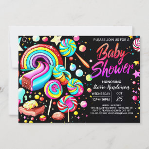 Lollipop Candy Fantasy Baby Shower Einladung