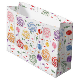 Lollipop Candy Pattern farbenfroh Große Geschenktüte