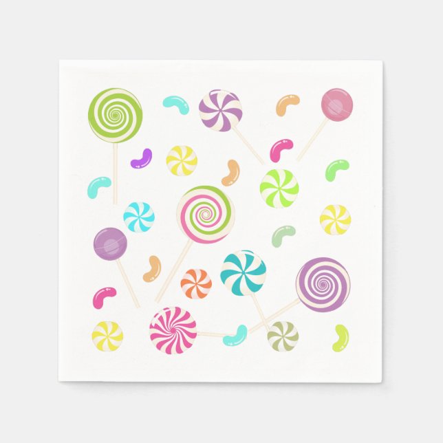 Lollipop Candy Pattern Paper Napkins Serviette (Vorderseite)