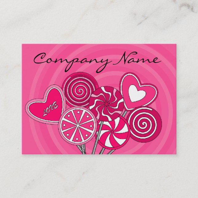 Lollipop Candy Shop Bakery Business Card Visitenkarte (Vorderseite)